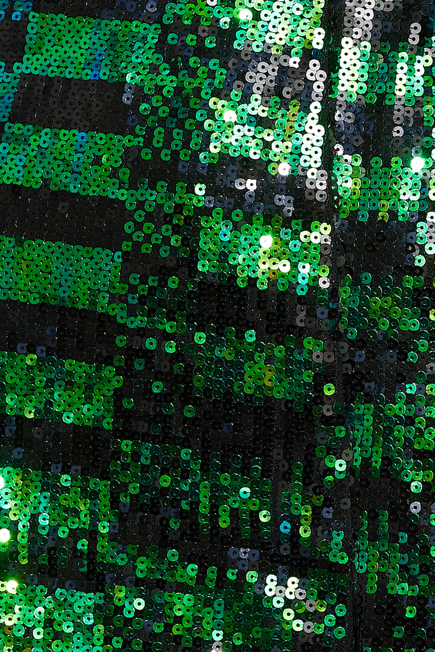 Lighting Up Mini Dress Green