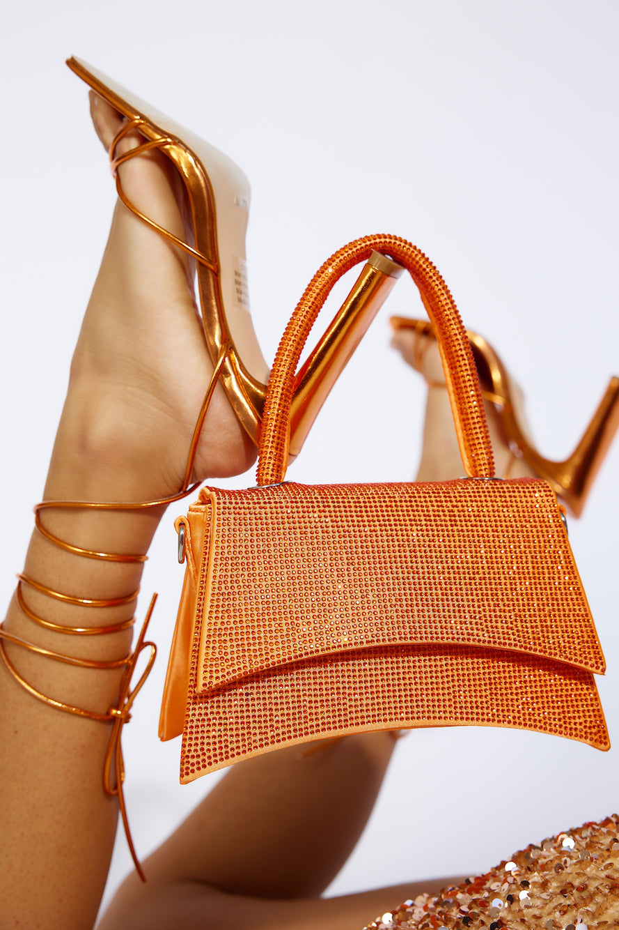BILLINI  Alana Cross Body Bag Orange Diamante