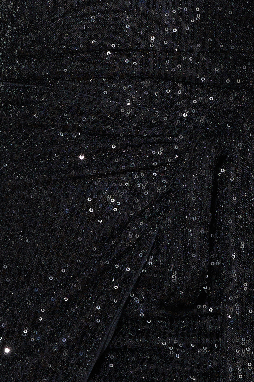 Mirror Magic Sequin Mini Dress Black
