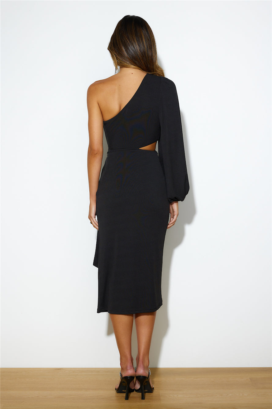 Feeling Snatched Midi Dress Black