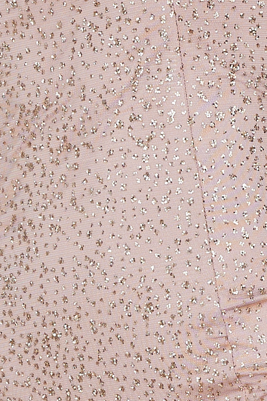 Sparkle Now Glitter Midi Dress Gold