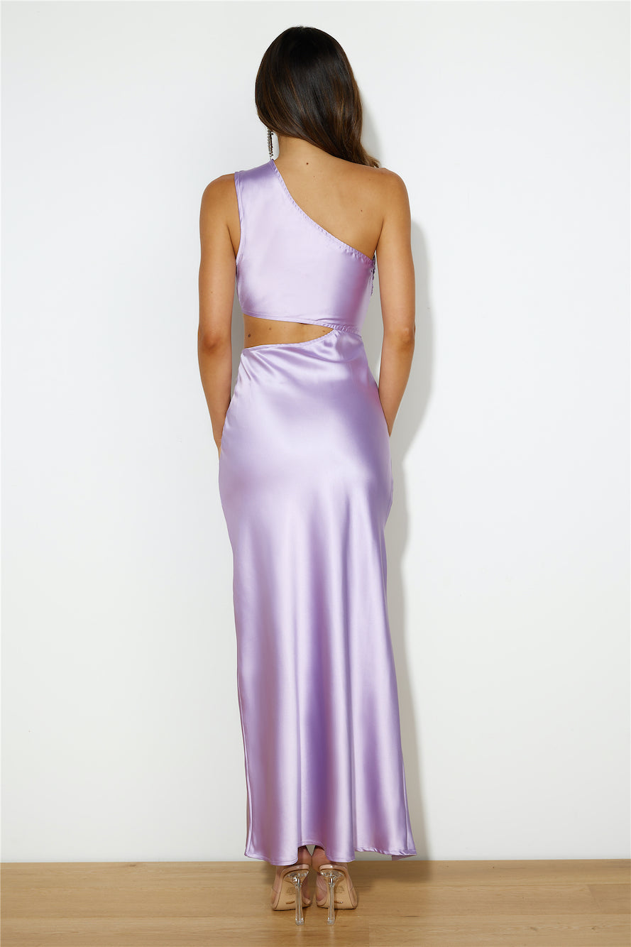 Poker Play Satin Maxi Dress Lilac