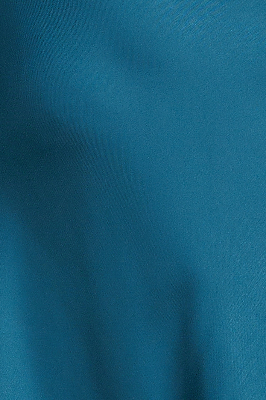 Seen At The Ball Satin Midi Dress Blue