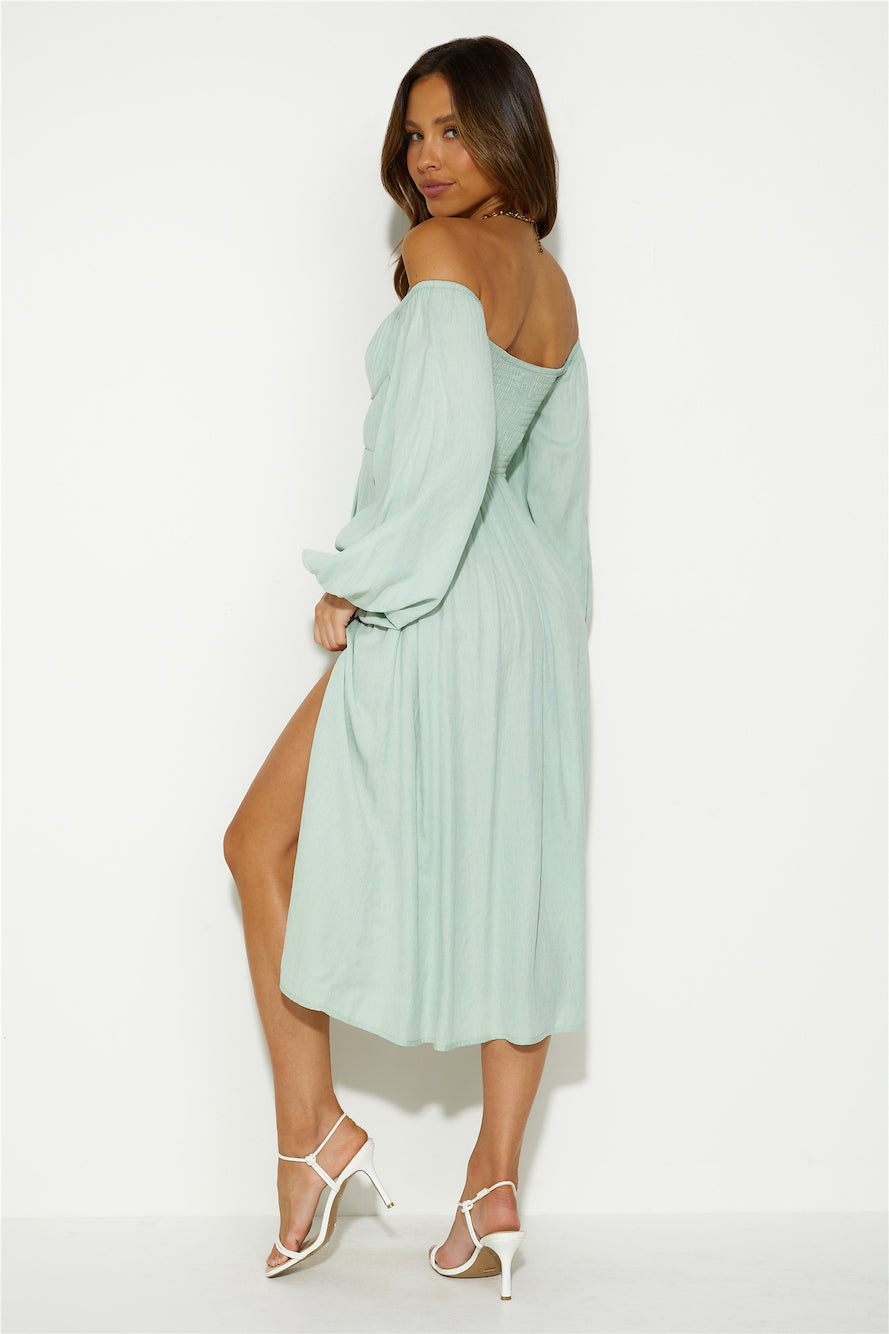 Want To Dance Midi Dress Sage