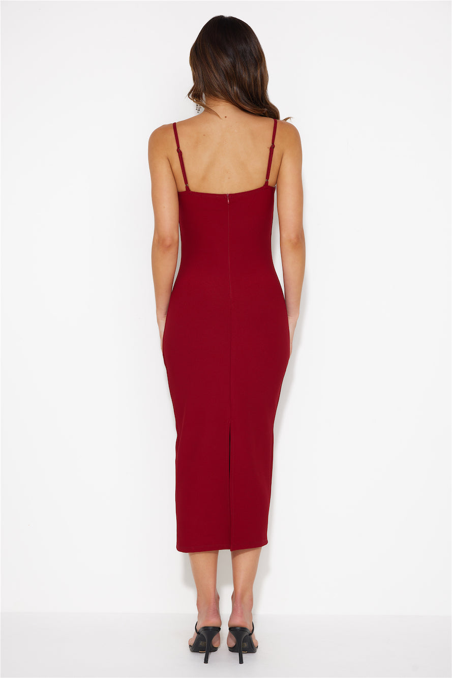 Rising Success Midi Dress Wine