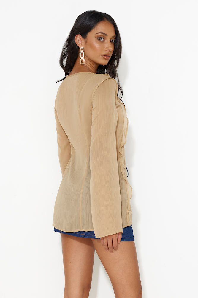 LIONESS Barely There Tie Top Sand