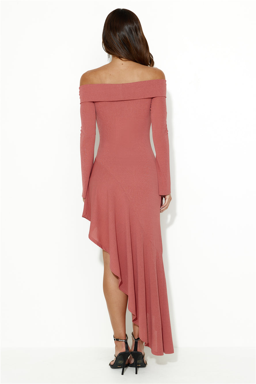 She's All Class Off Shoulder Maxi Dress Brick