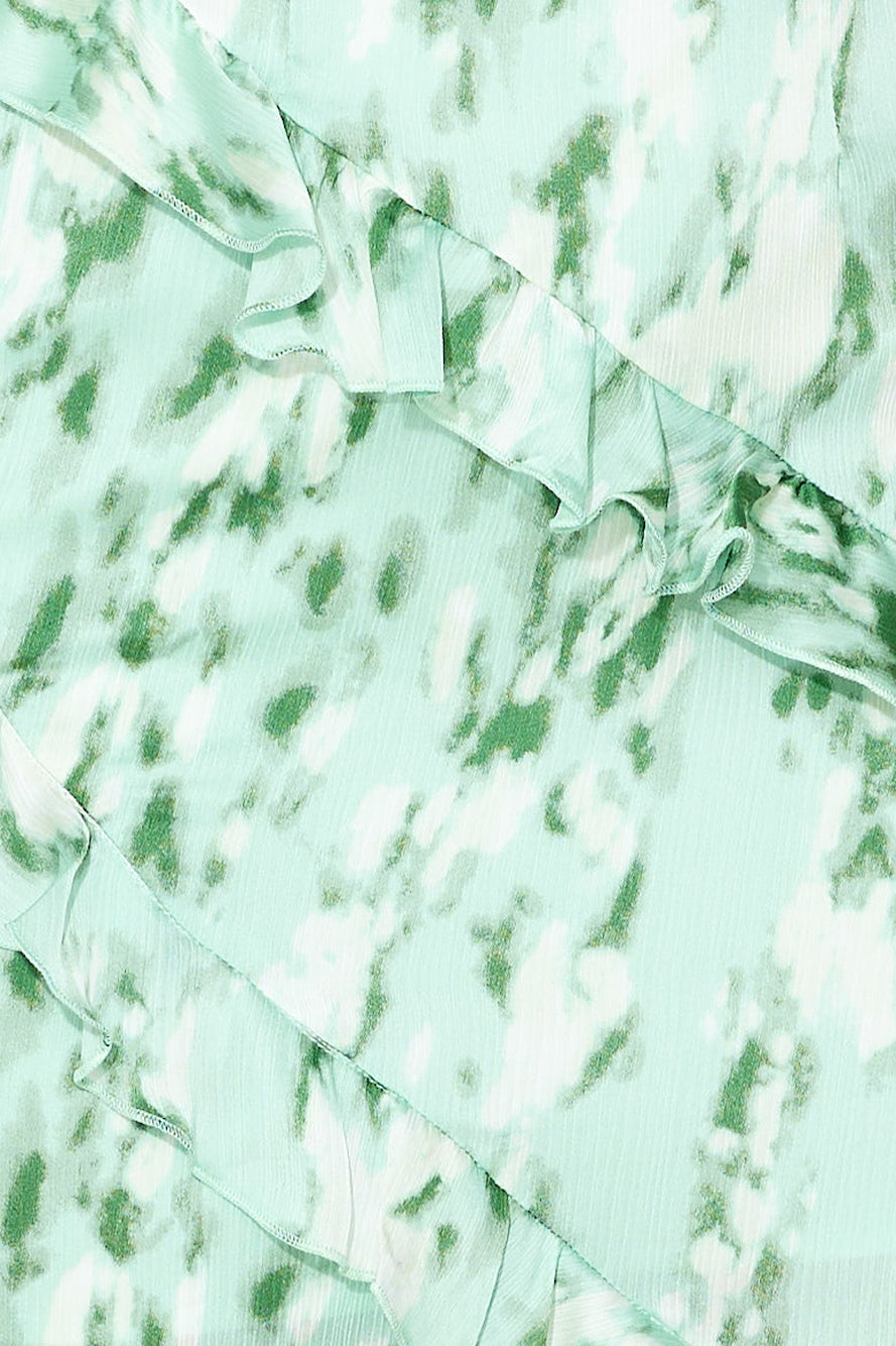 Tickle Fancy Frill Midi Dress Green