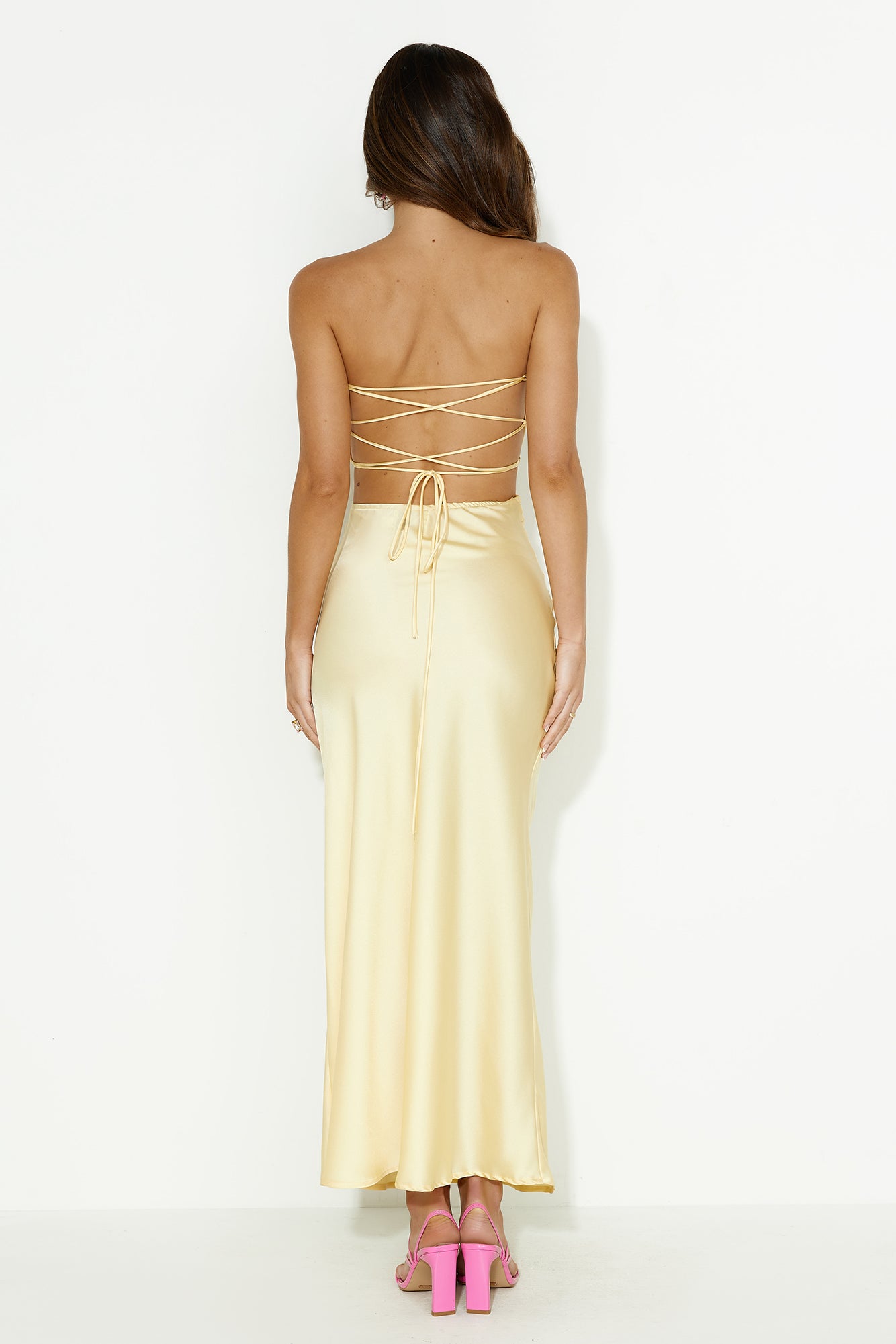 You're The VIP Satin Crop Top Yellow