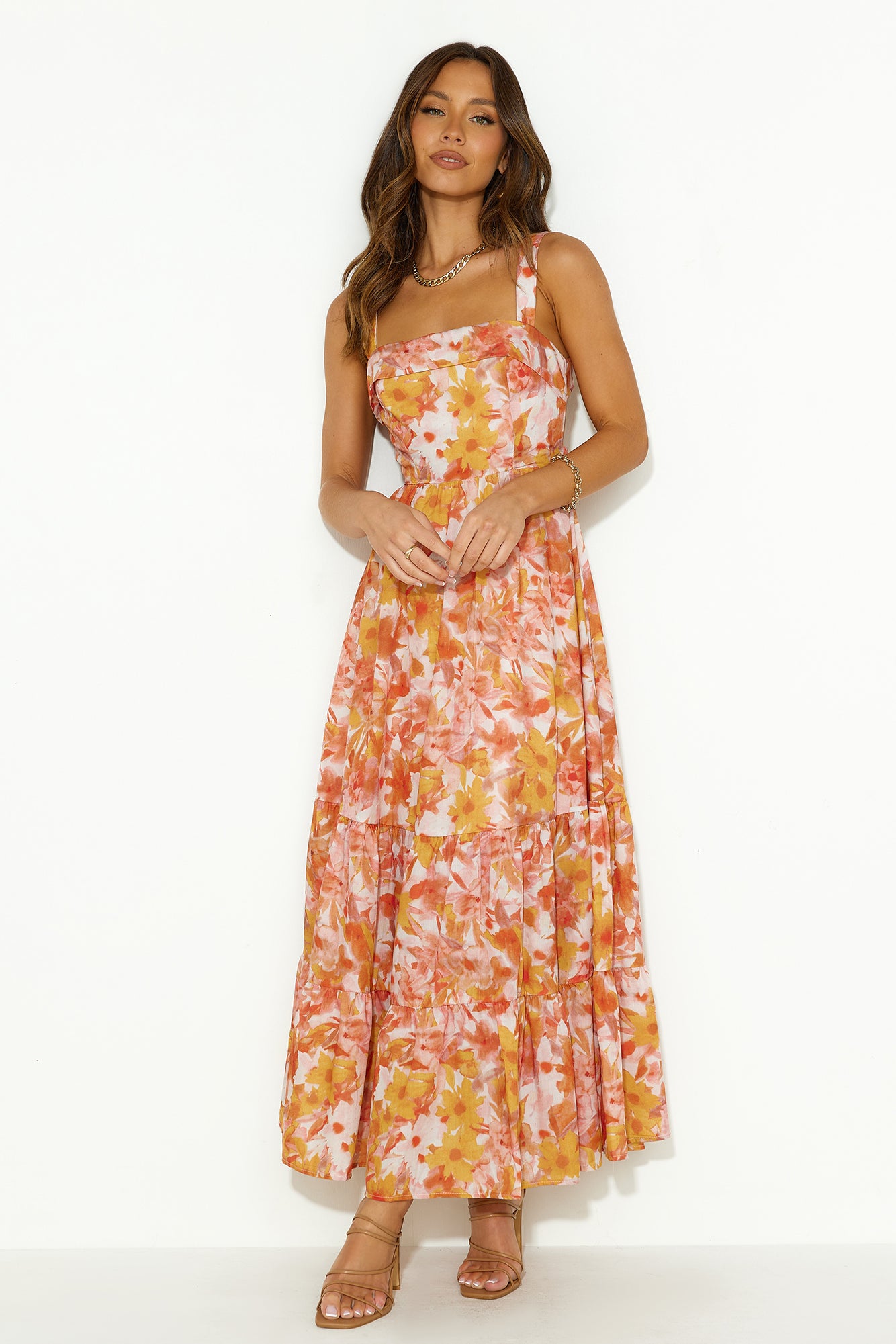 Heated Sun Maxi Dress Orange