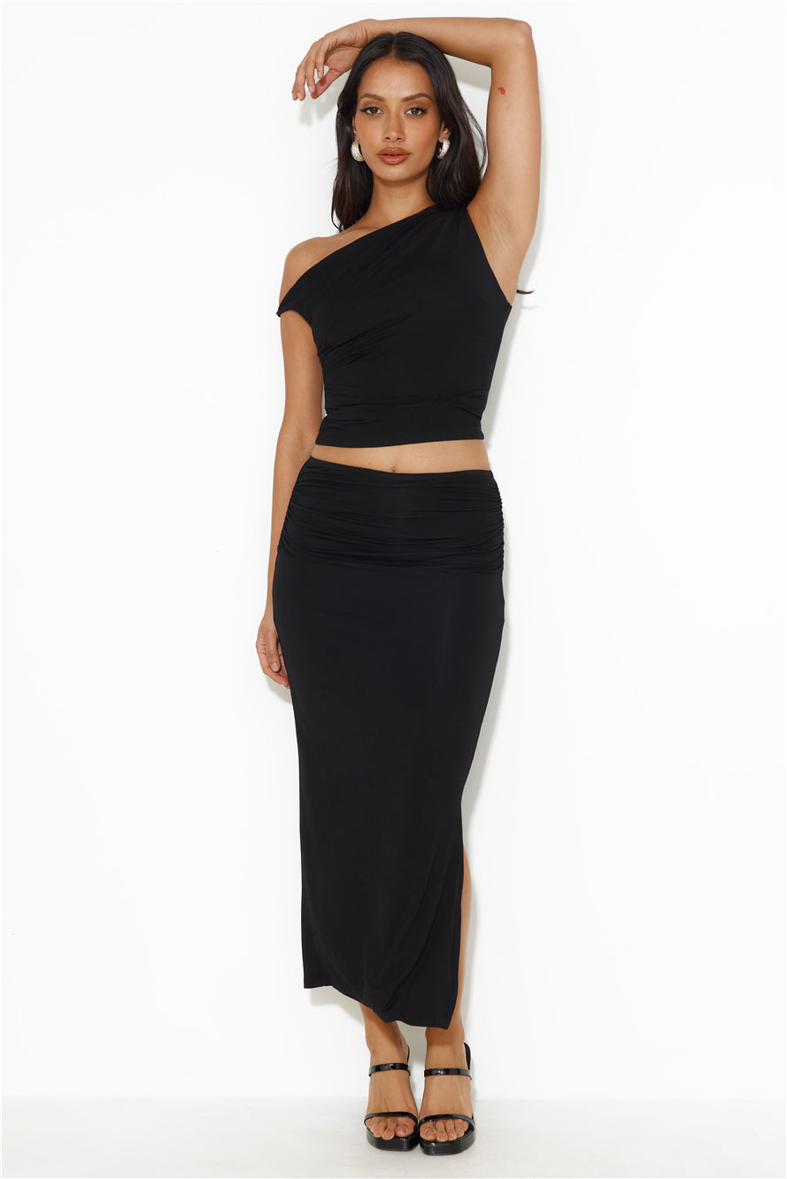 Ignite Love Off Shoulder Crop Top Black
