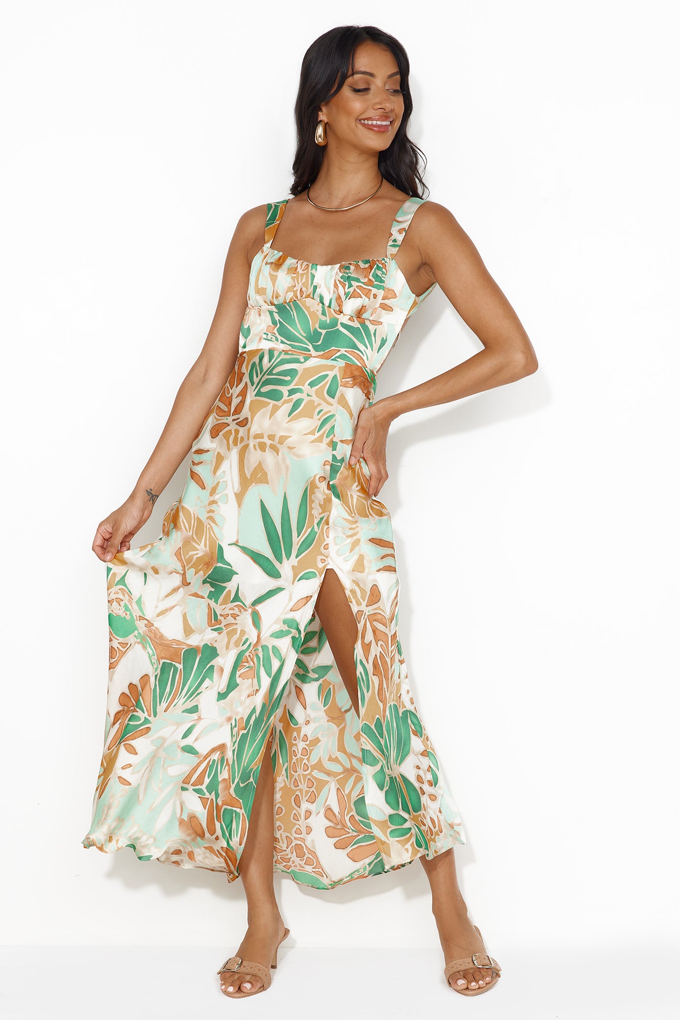 Season Of Flings Maxi Dress Green