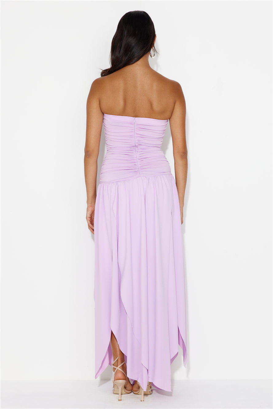 Spinning Queen Strapless Maxi Dress Lilac