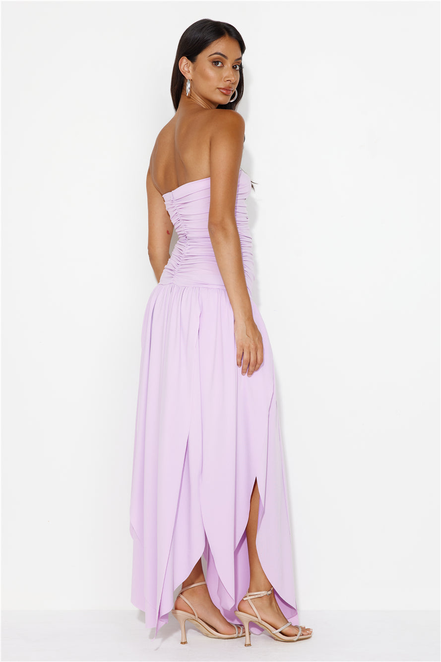 Spinning Queen Strapless Maxi Dress Lilac