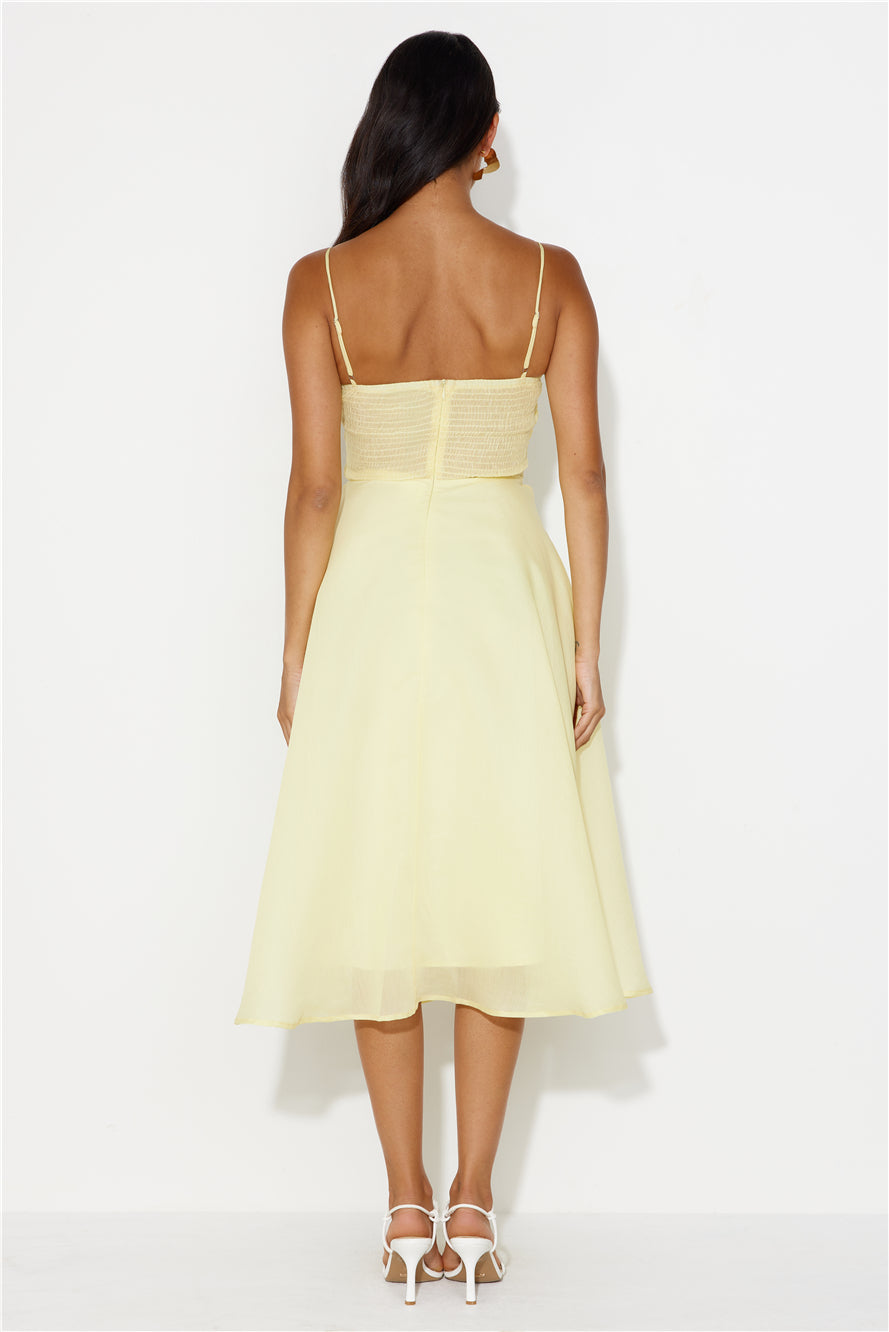 Perfect Wonderland Midi Dress Yellow
