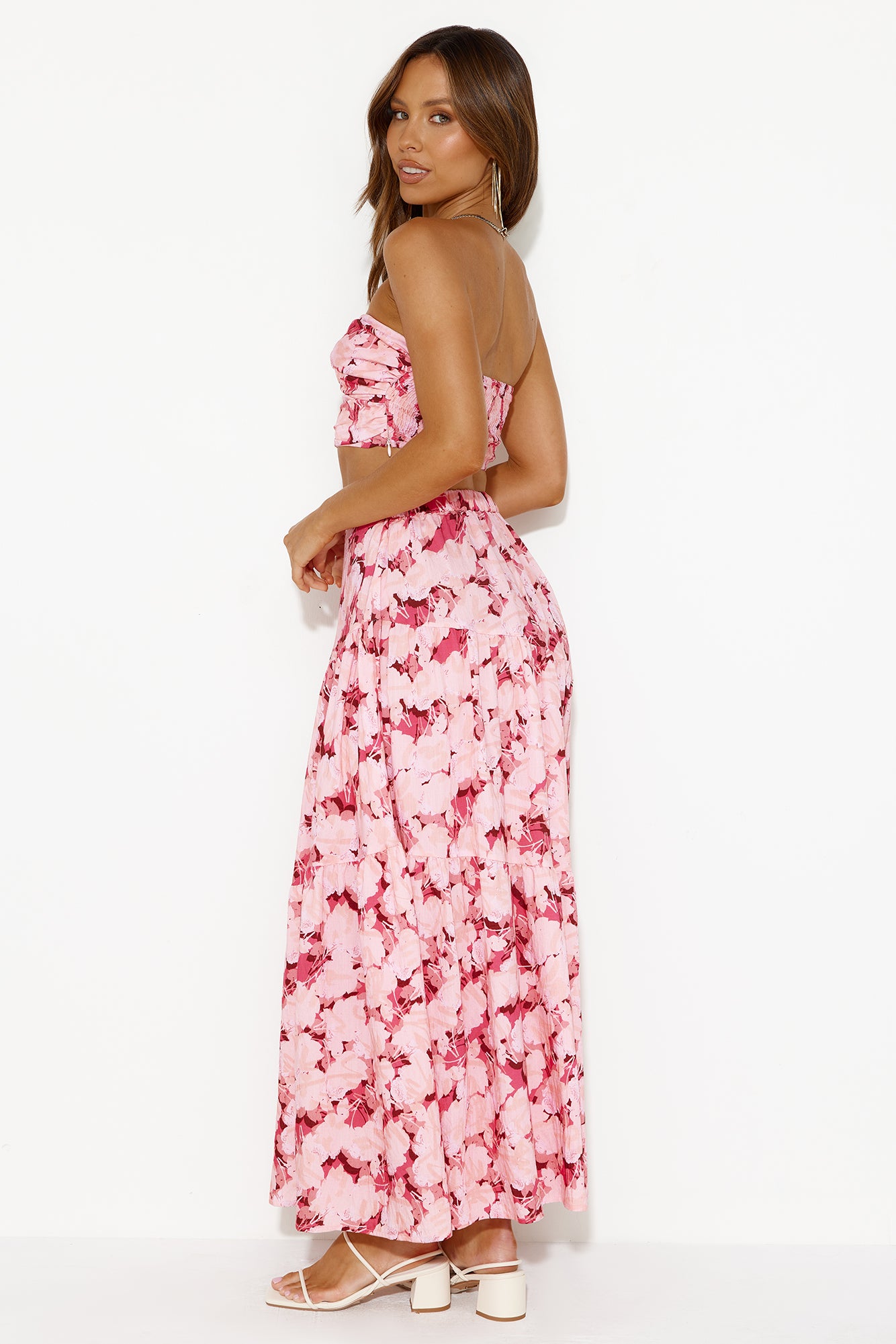 Escaping Reality Strapless Crop Top Pink