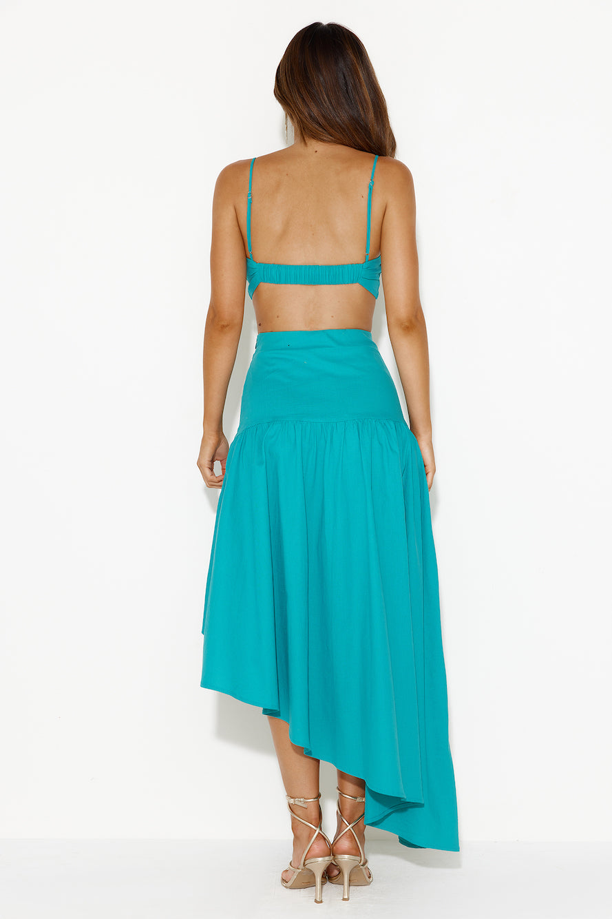 Newest Bloom Crop Top Teal