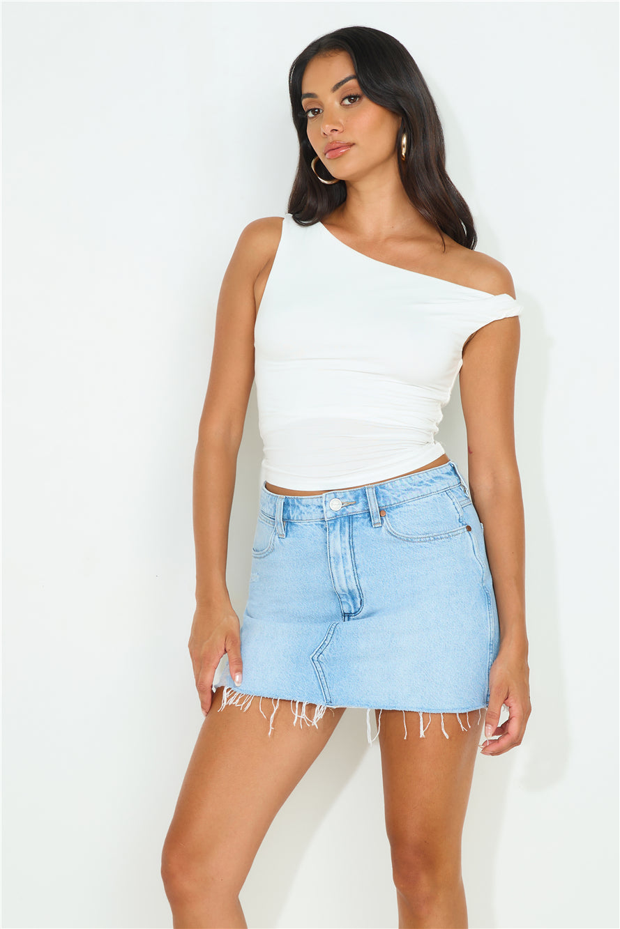In My Cart Off Shoulder Crop Top White