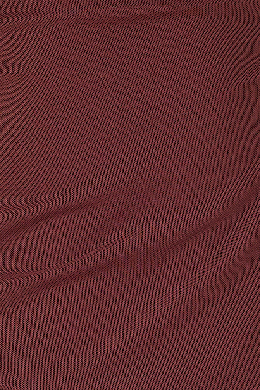 Flirty Game Strapless Mesh Top Brown