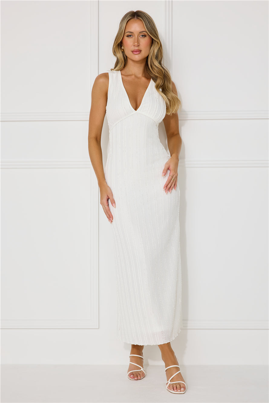 Sparkling Sea Maxi Dress White