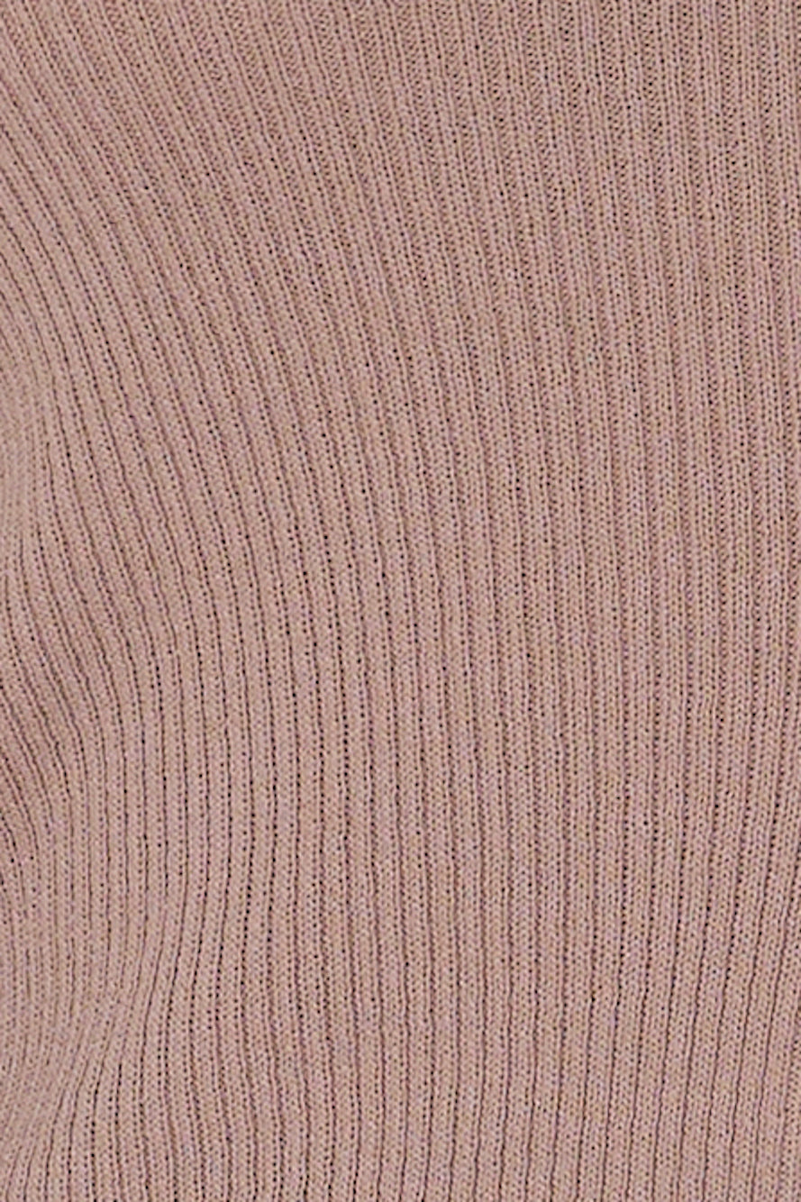 Buttoned Up Ribbed Long Sleeve Top Brown