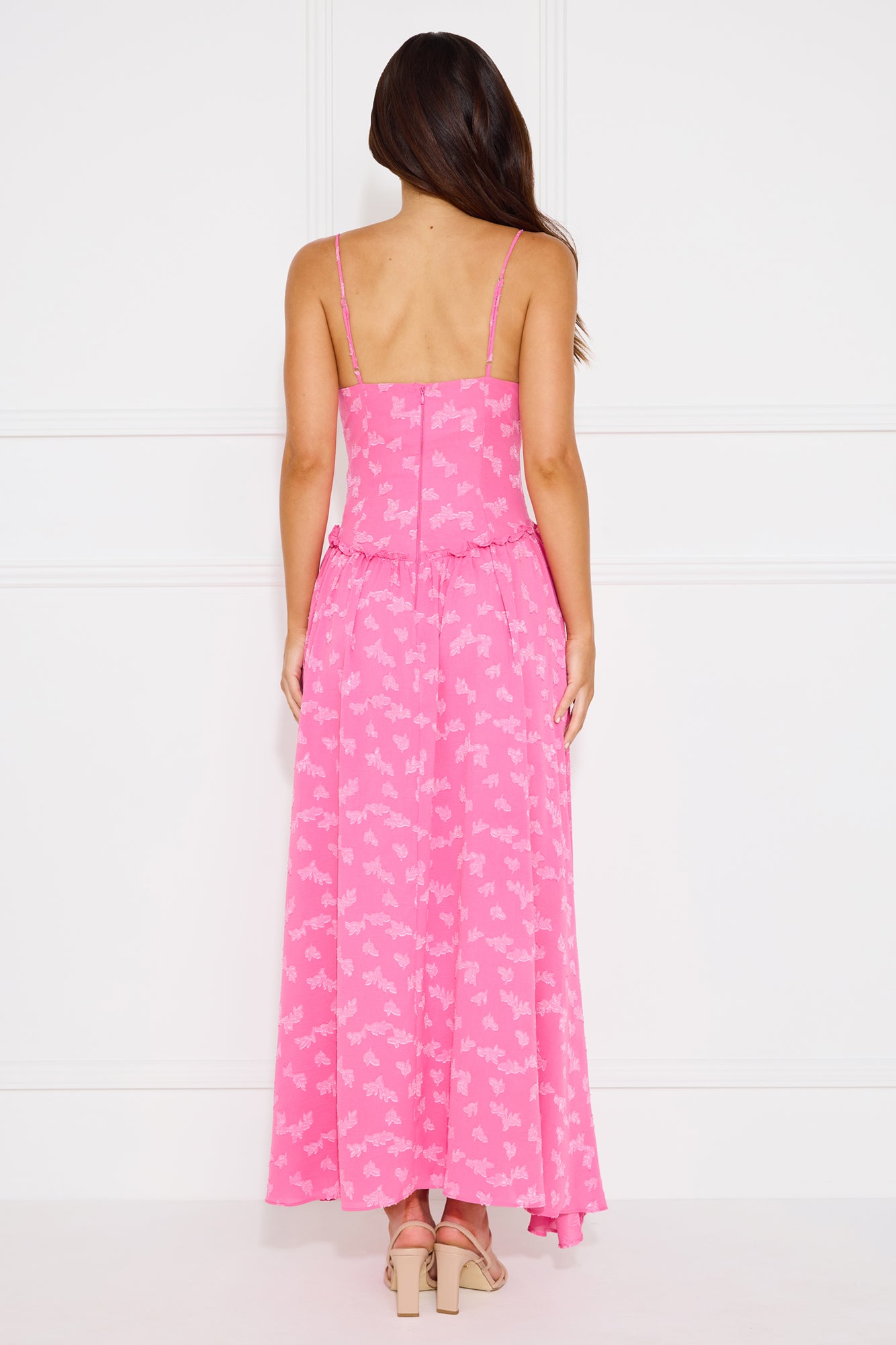 Sleek Delight Maxi Dress Pink