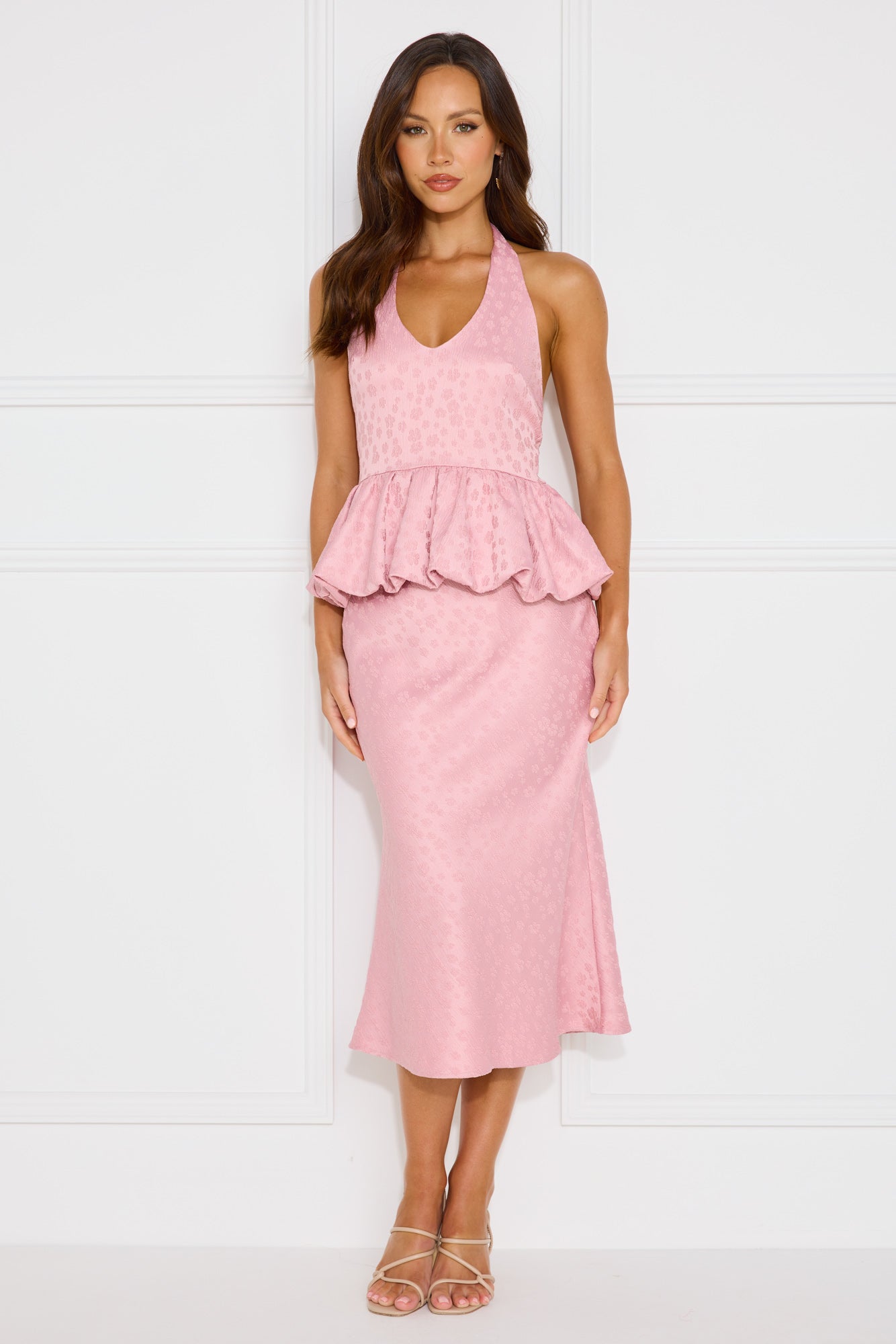 Yasmine Halter Bubble Top Pink