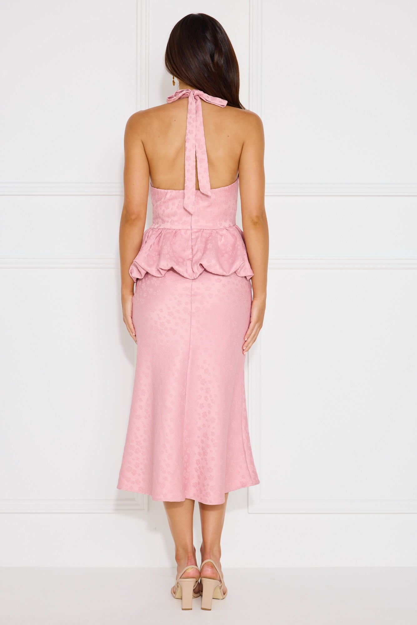 Yasmine Halter Bubble Top Pink
