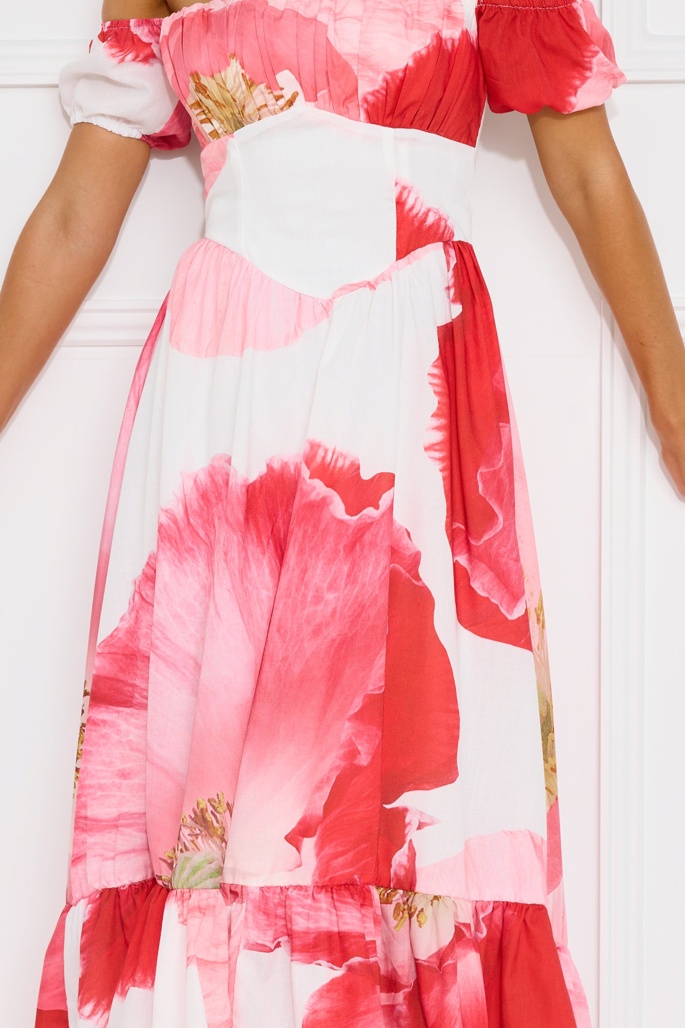 Luxe Narrative Off Shoulder Maxi Dress Pink