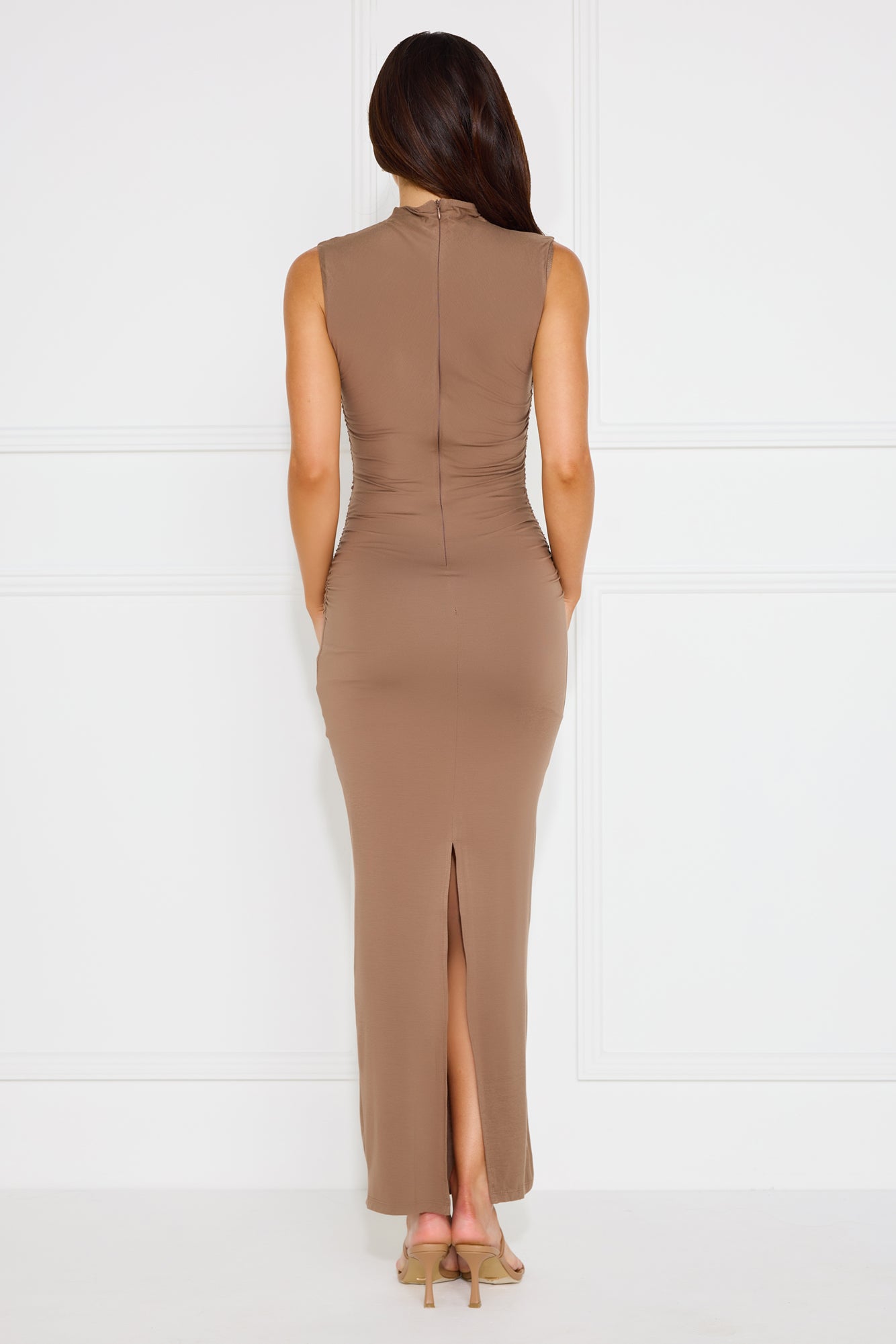 Sleek And Simple Maxi Dress Chocolate