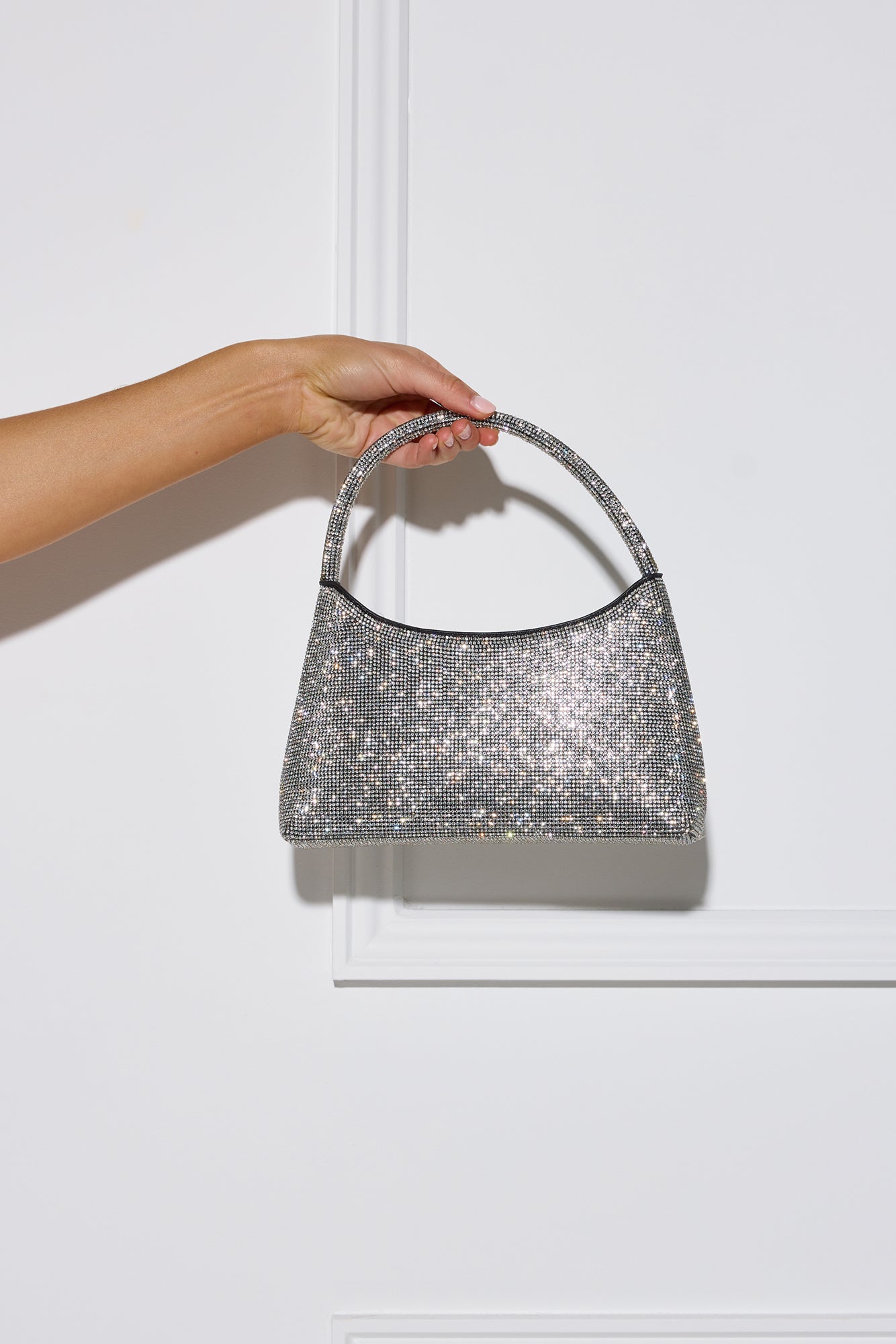 Evening Glam Diamante Bag Silver