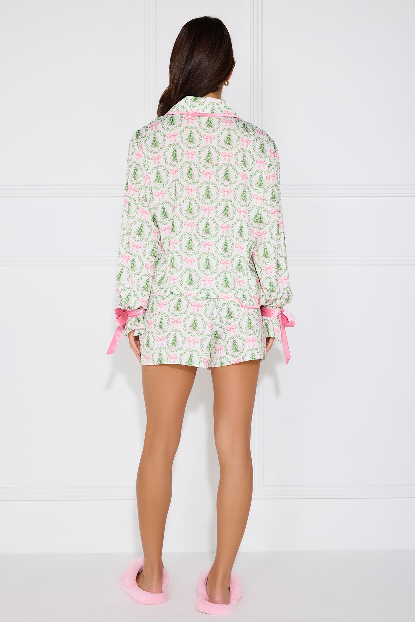 Festive Wonderland Satin Pyjama Set Print