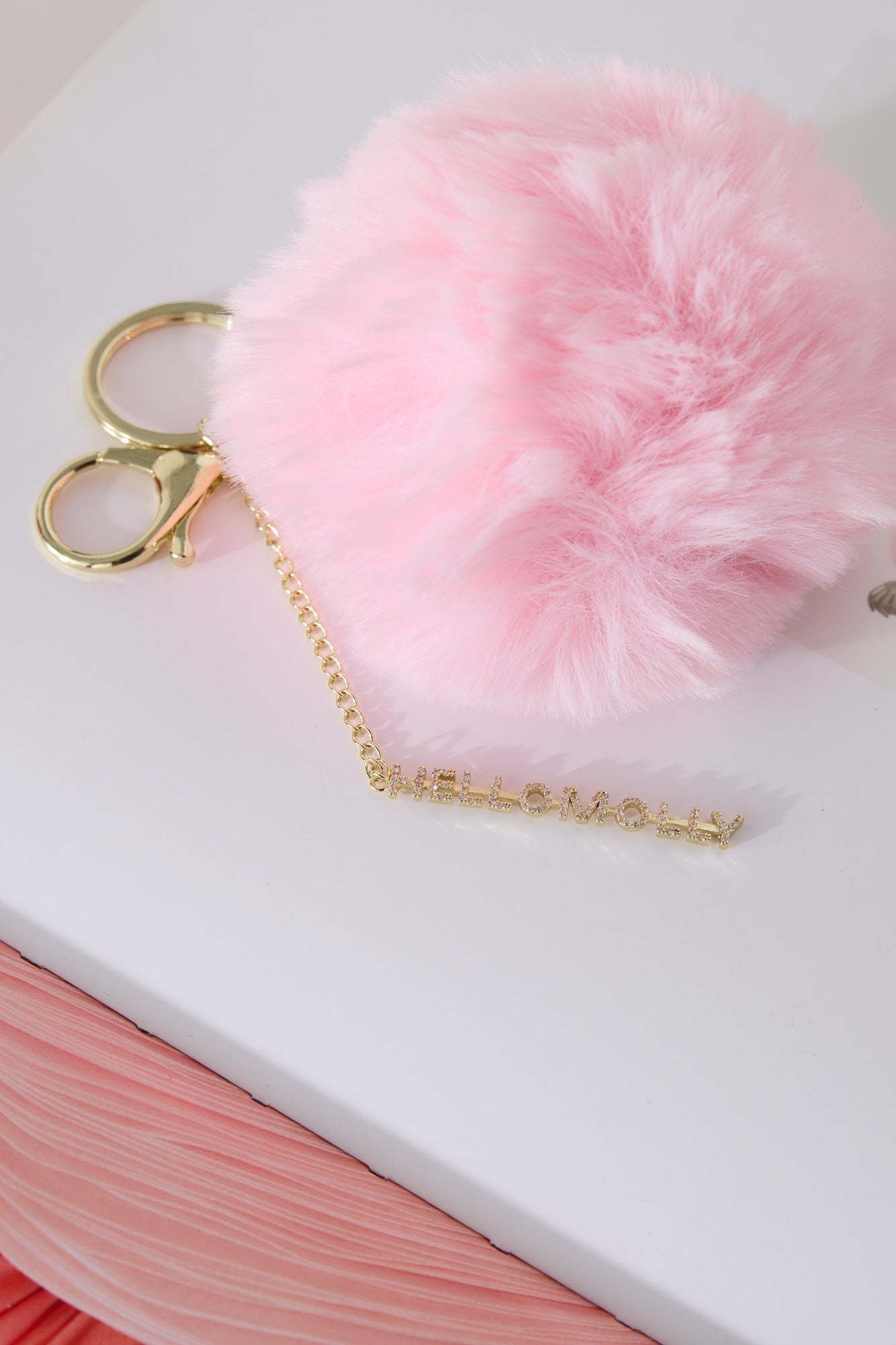 Cotton Candy Keyring Pink