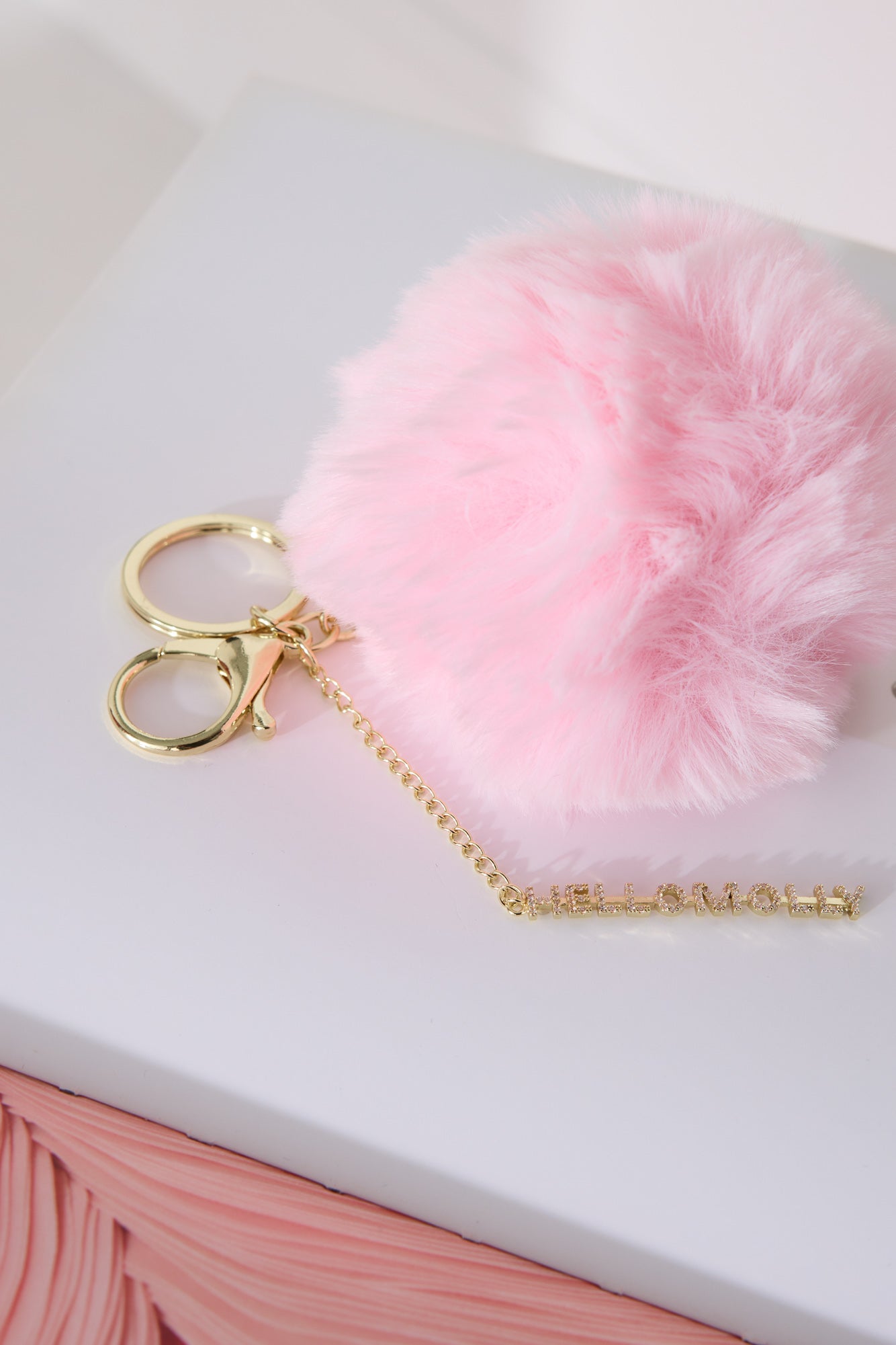 Cotton Candy Keyring Pink