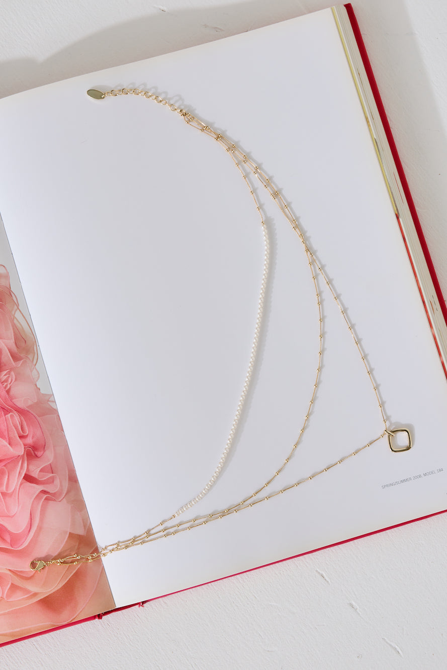 18k Gold Plated Quinn Freshwater Pearl Necklace Gold