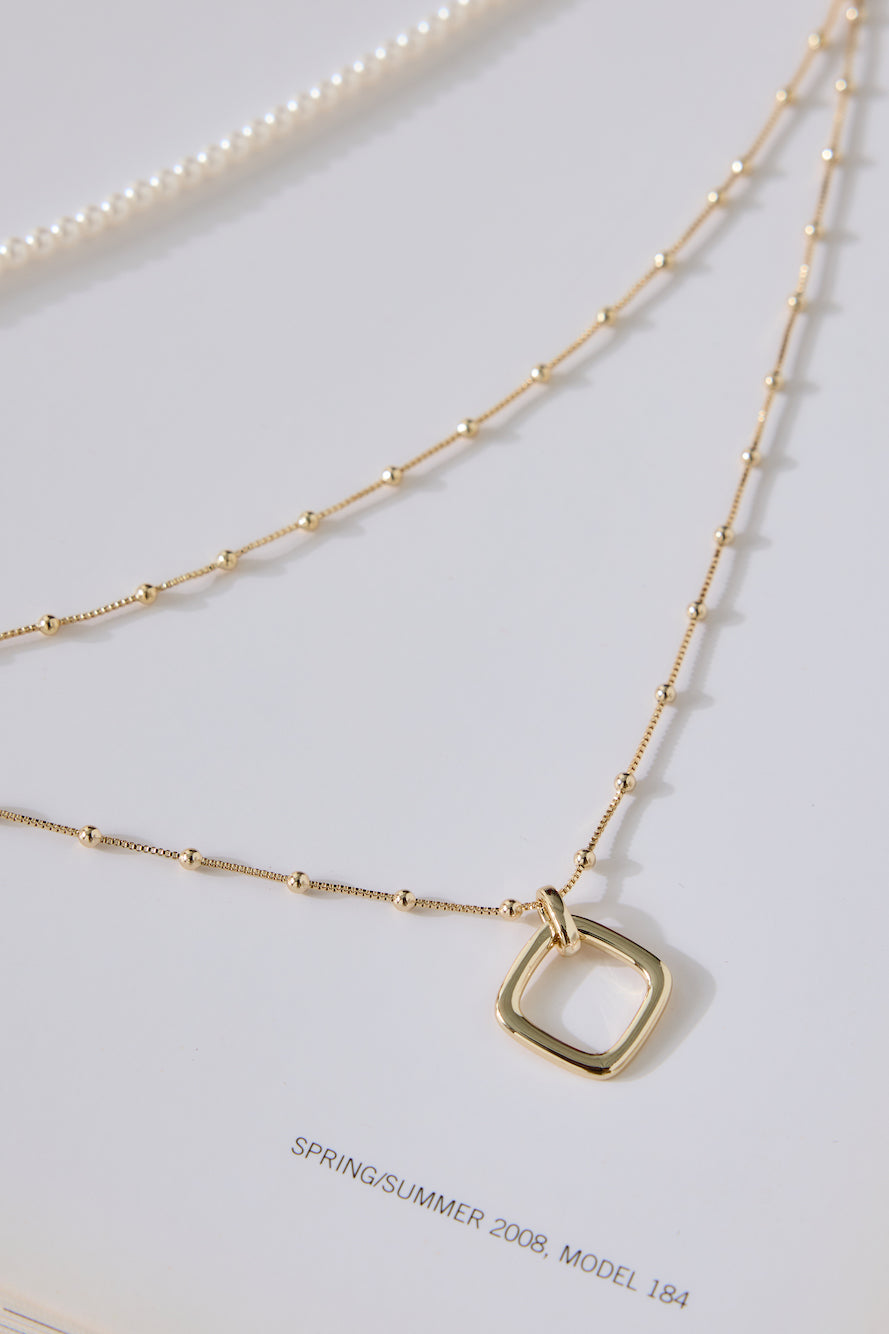 18k Gold Plated Quinn Freshwater Pearl Necklace Gold