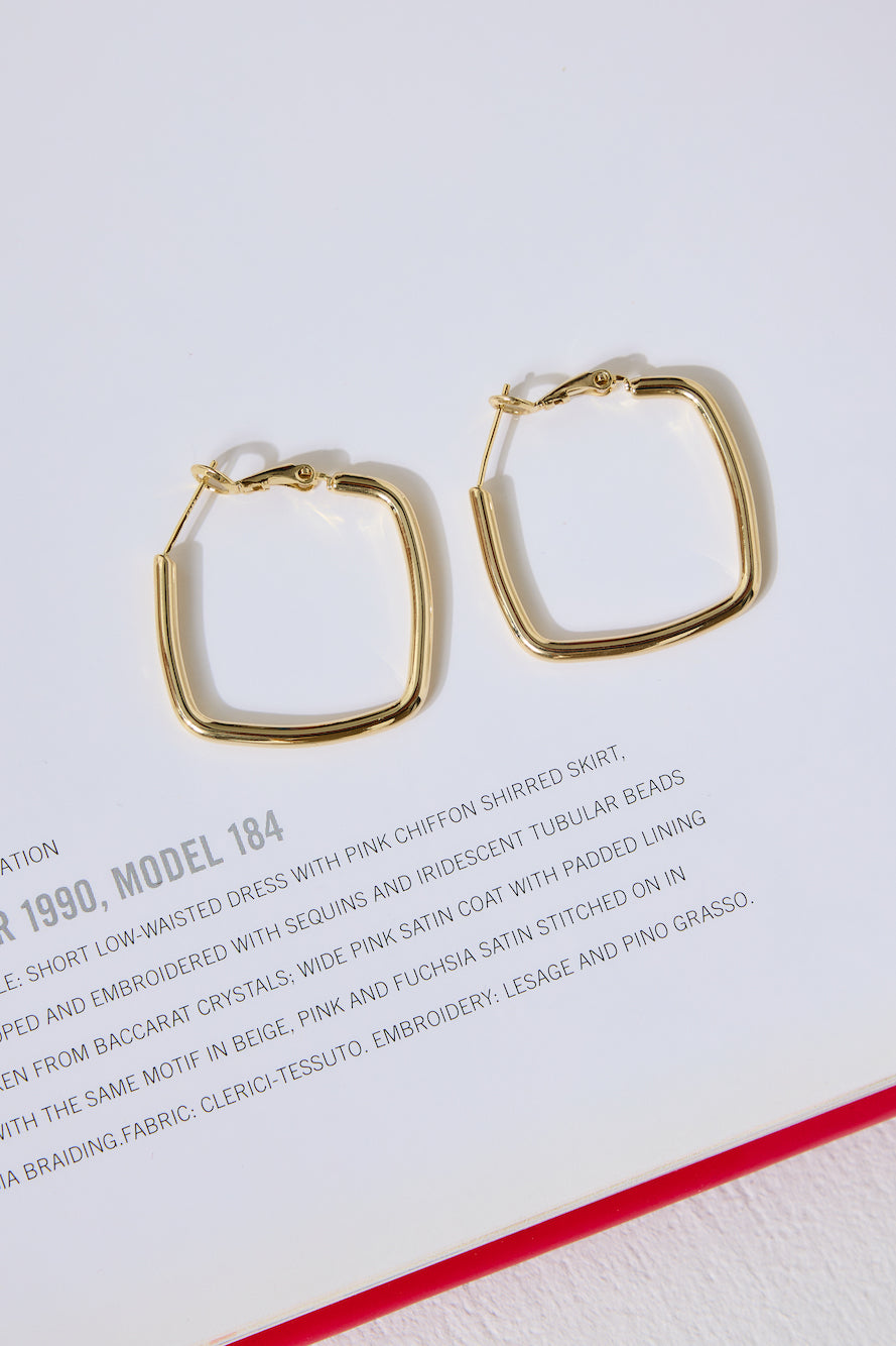 18k Gold Plated Penny Hoop Earrings Gold