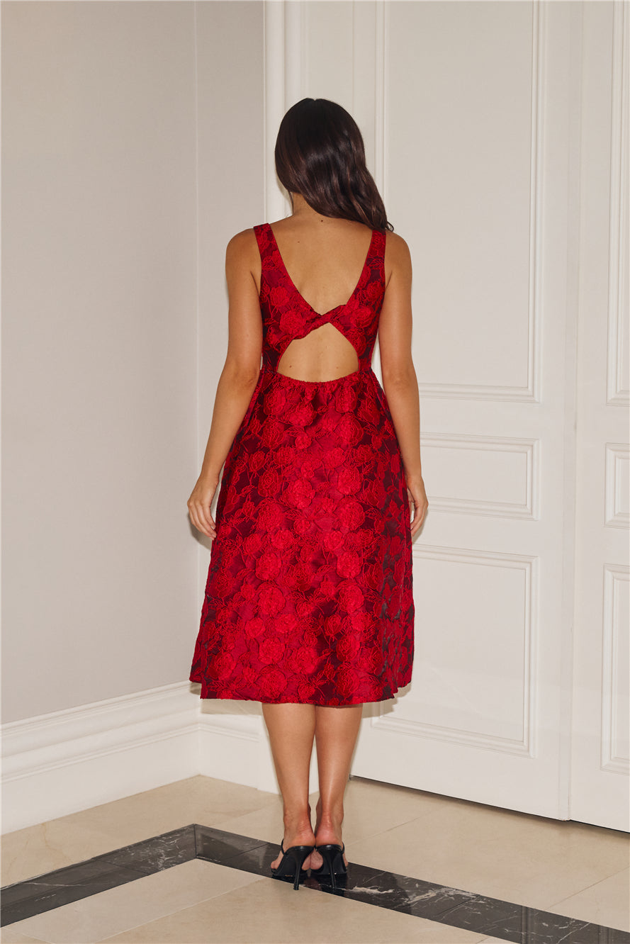 All Things Girly Midi Dress Red