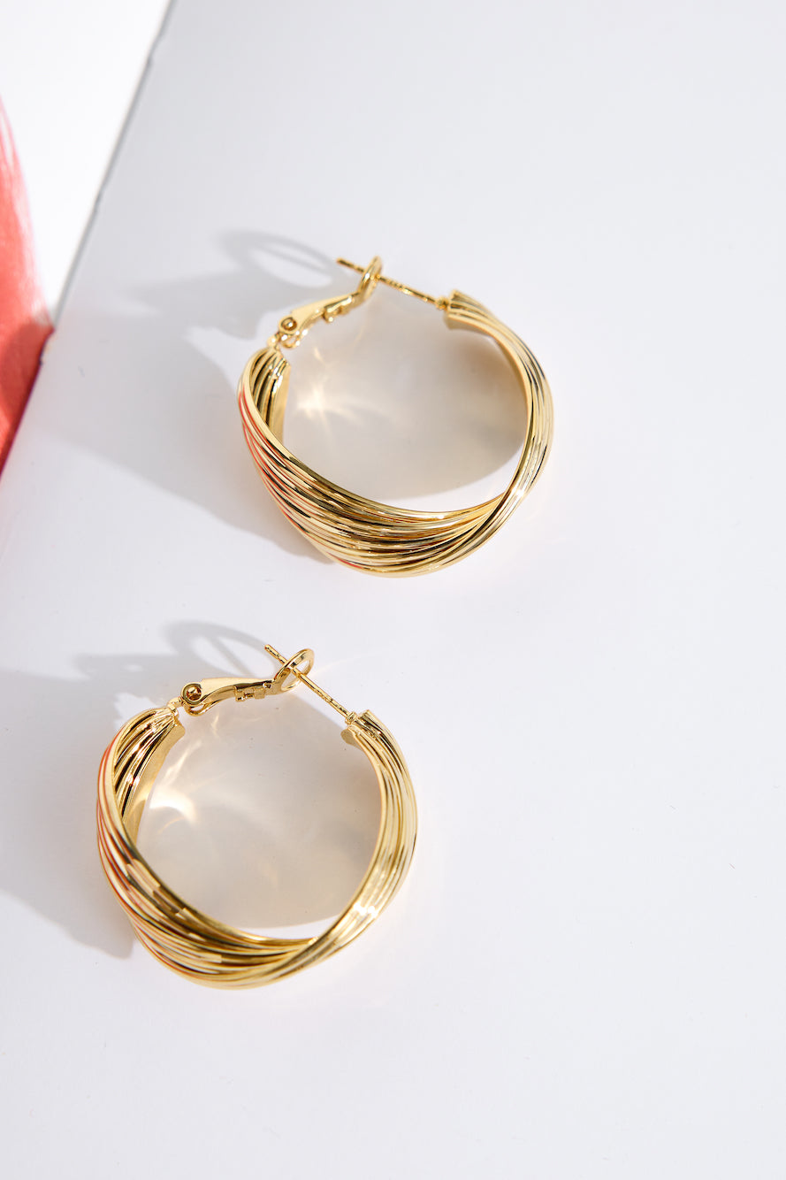 Radiant Hoop Earrings Gold