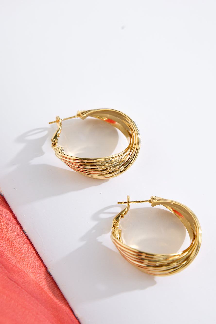 Radiant Hoop Earrings Gold