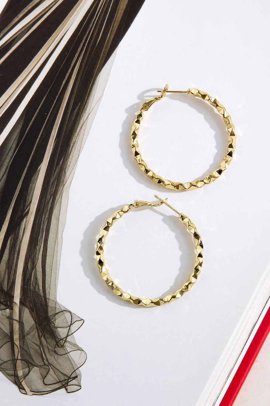 Disco Diva Hoop Earrings Gold