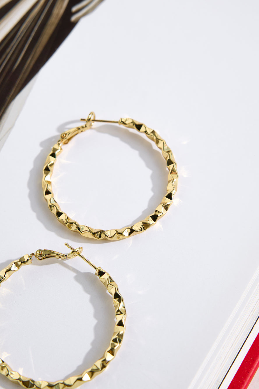 Disco Diva Hoop Earrings Gold