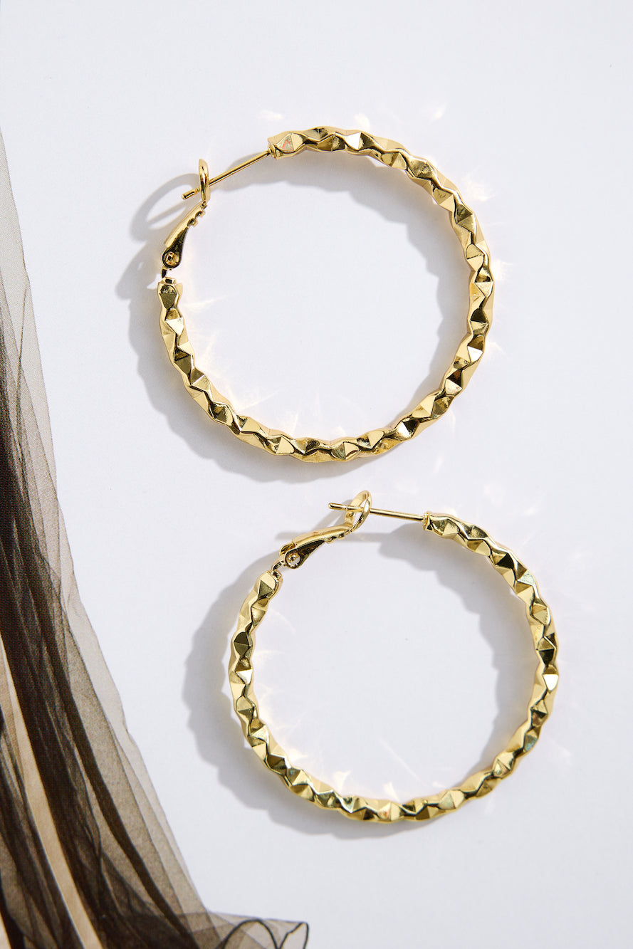 Disco Diva Hoop Earrings Gold