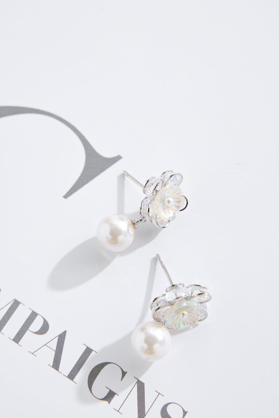925 Silver Small Flower Earrings Silver