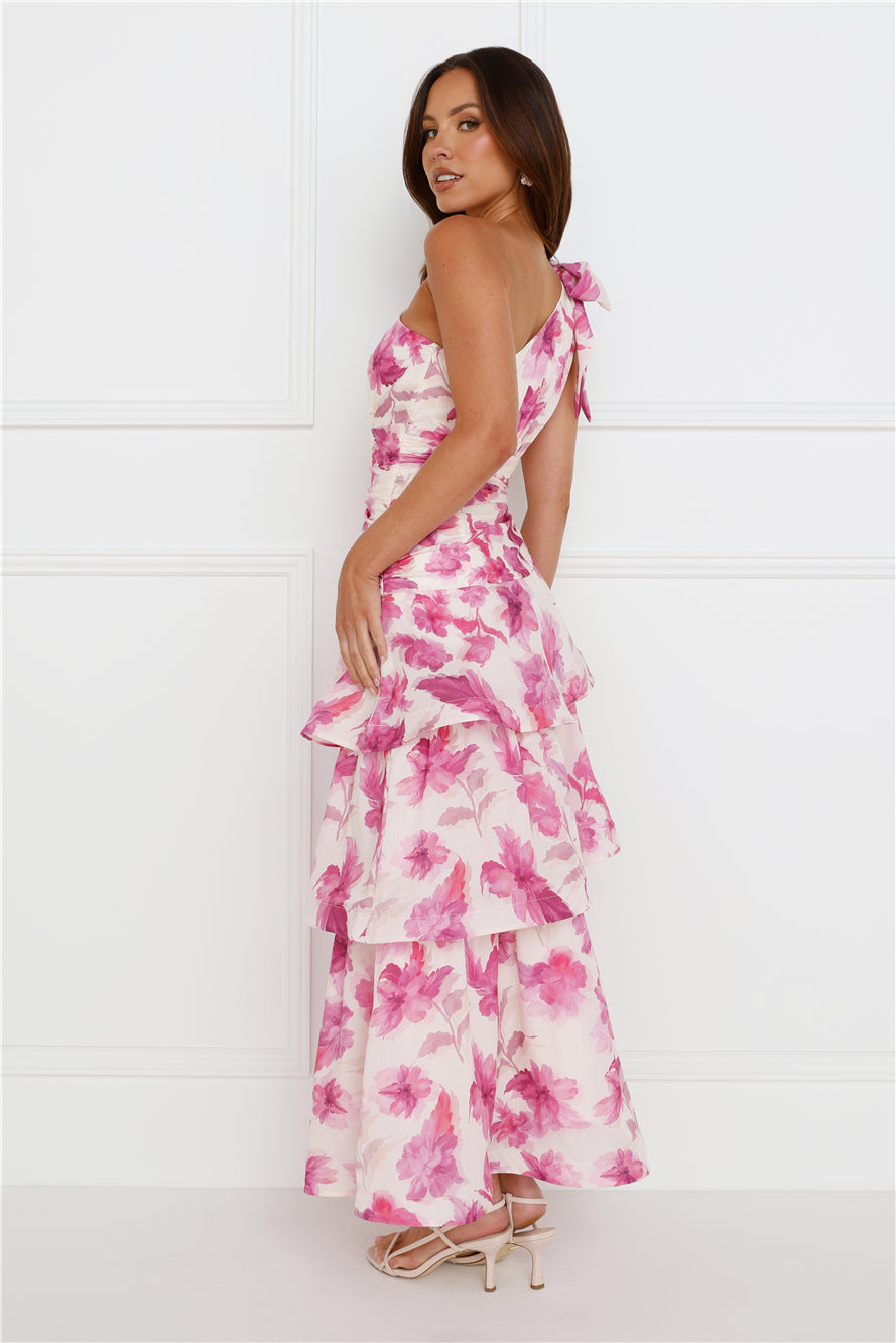 Illuminating Life One Shoulder Maxi Dress Purple