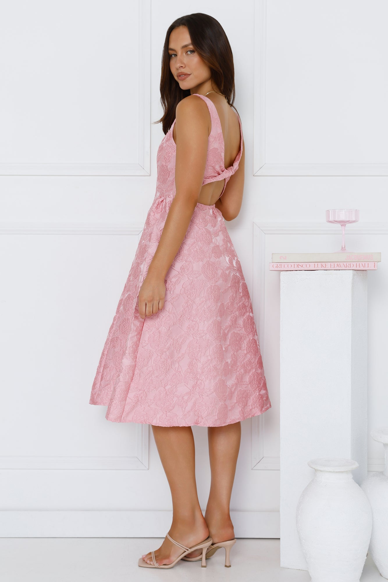 All Things Girly Midi Dress Pink