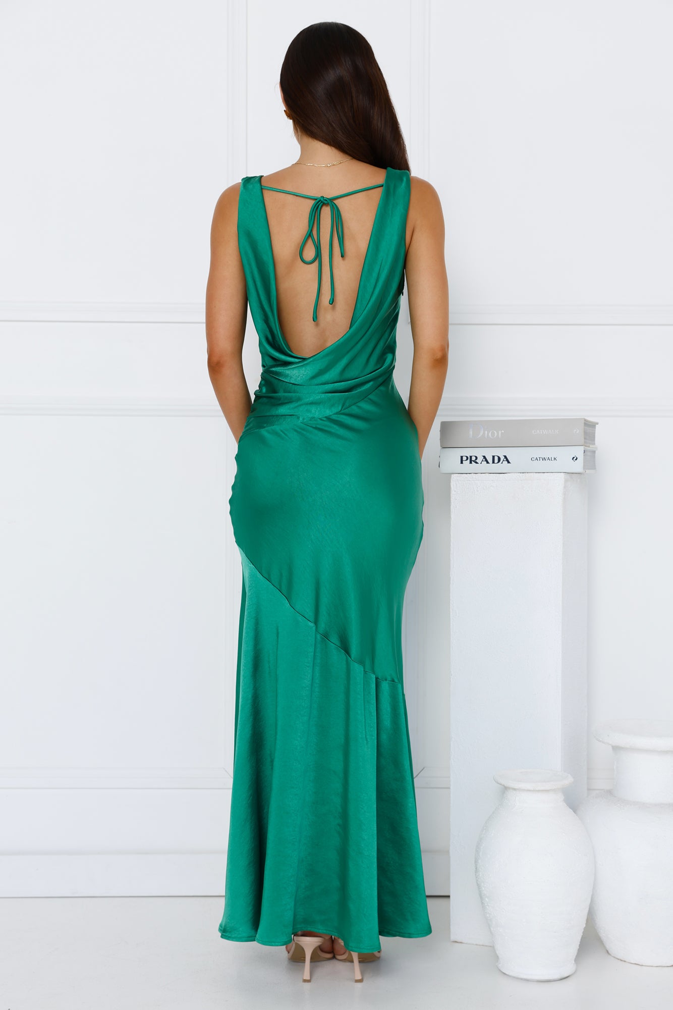 Franka Satin Maxi Dress Green