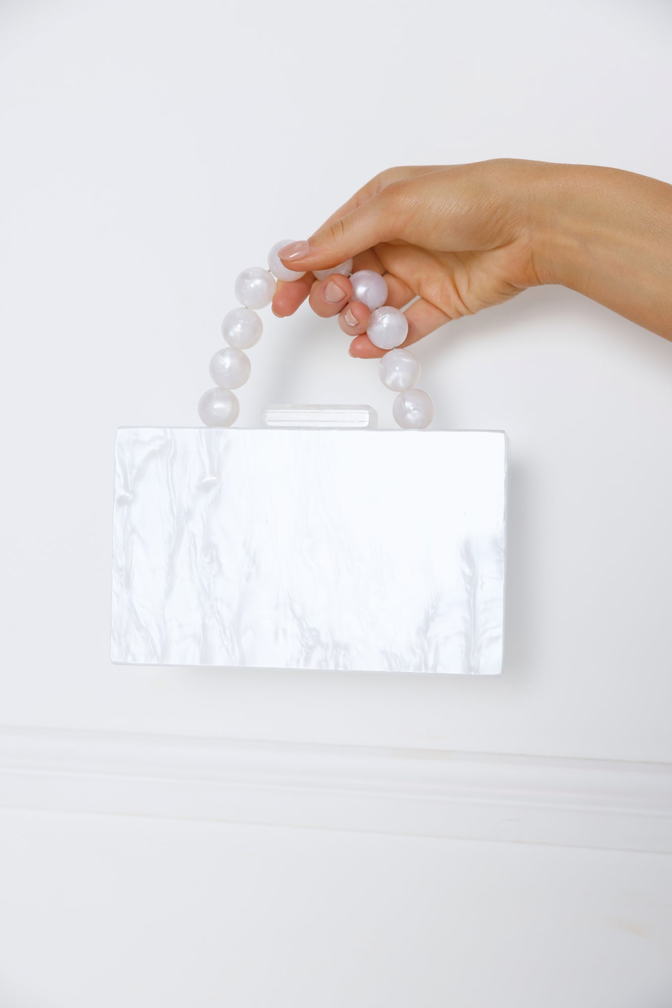 Pearlescent Clutch White