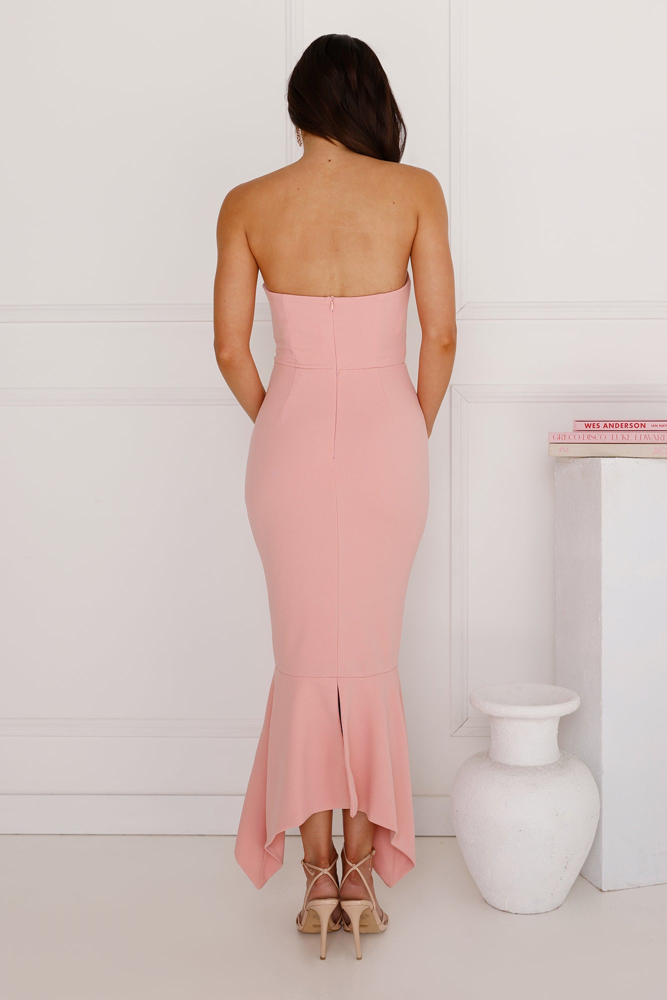 Sizzling Sparks Strapless Midi Dress Pink