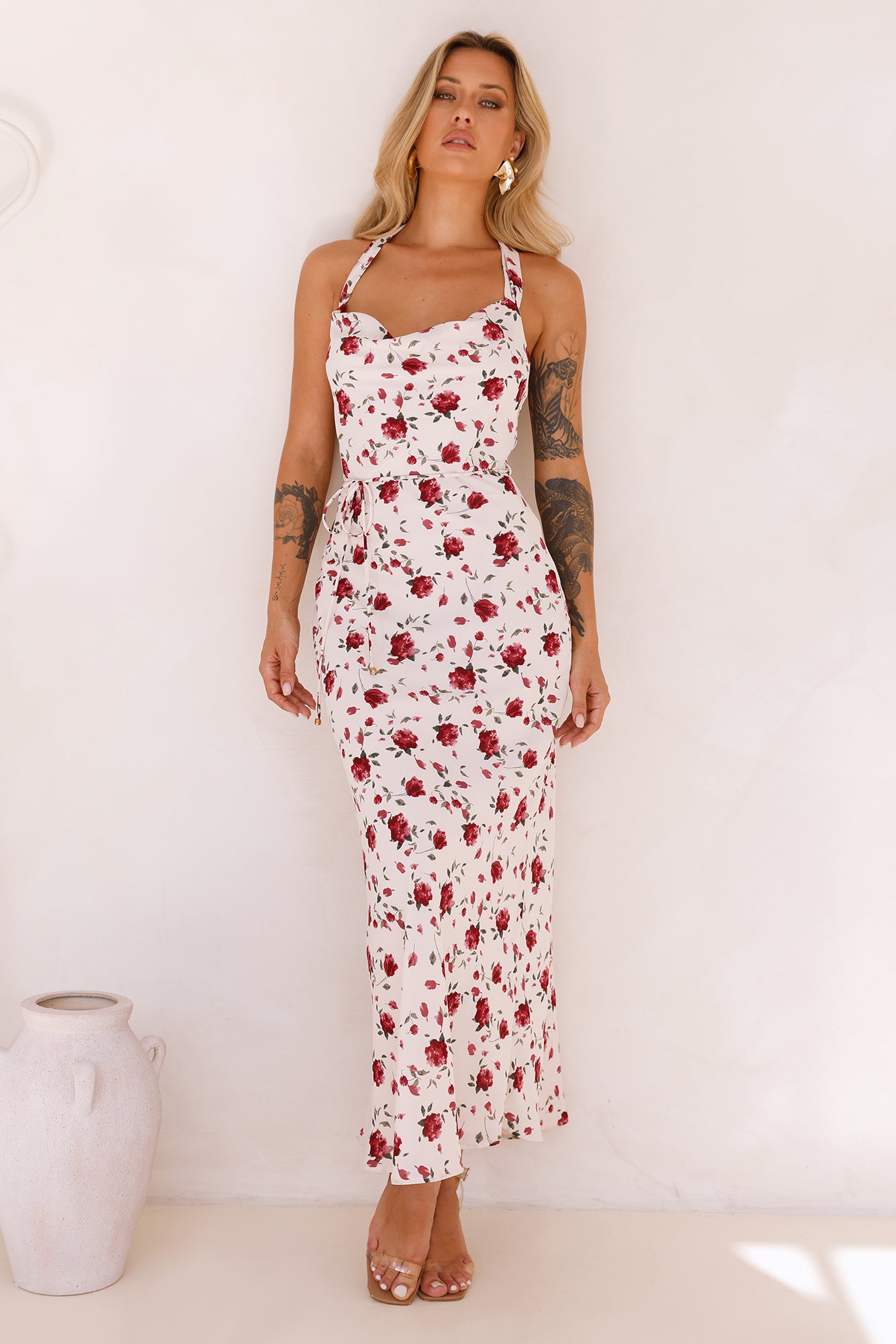Valentine's Day Maxi Dress Beige